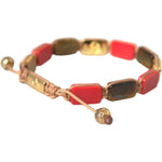 Nialaya CZ Tiger Eye Red Coral 925 Silver Men Bracelet SMY10241-L