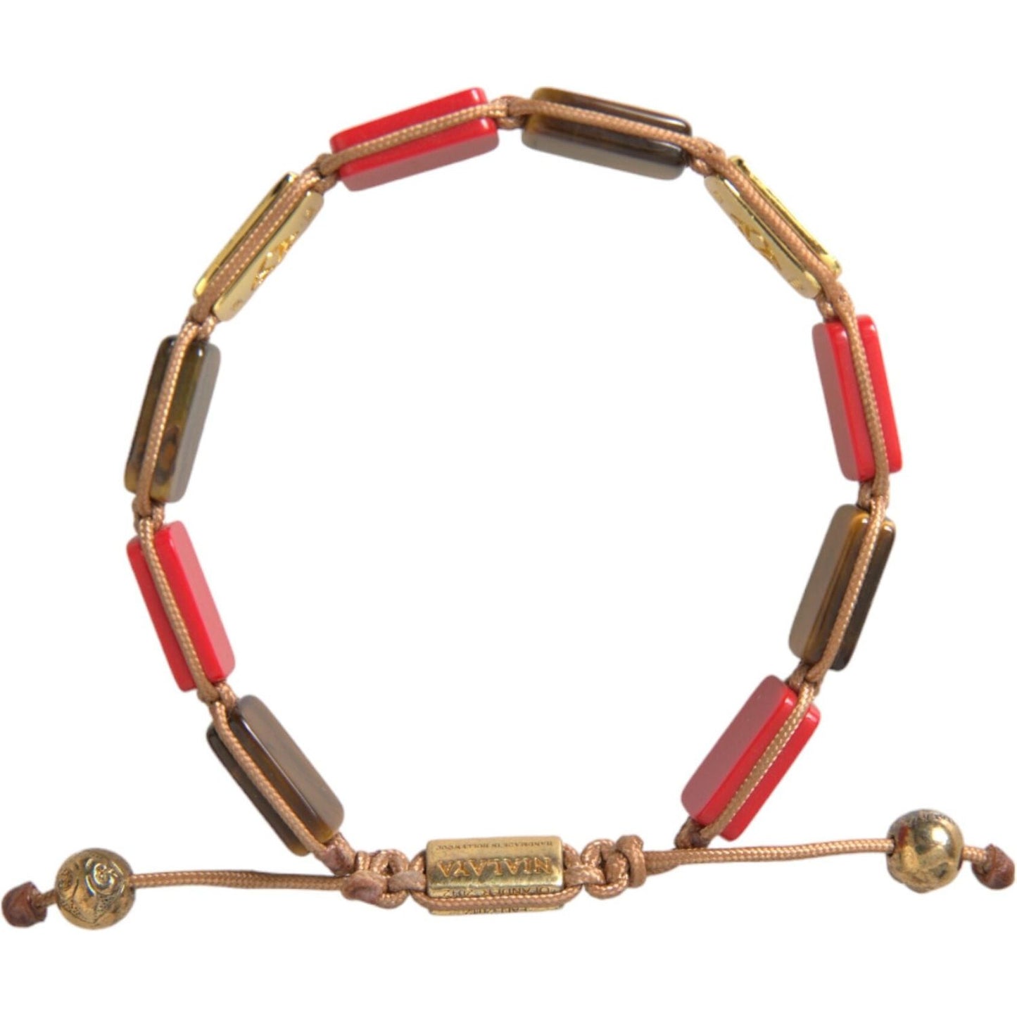 Nialaya CZ Tiger Eye Red Coral 925 Silver Men Bracelet SMY10241-L