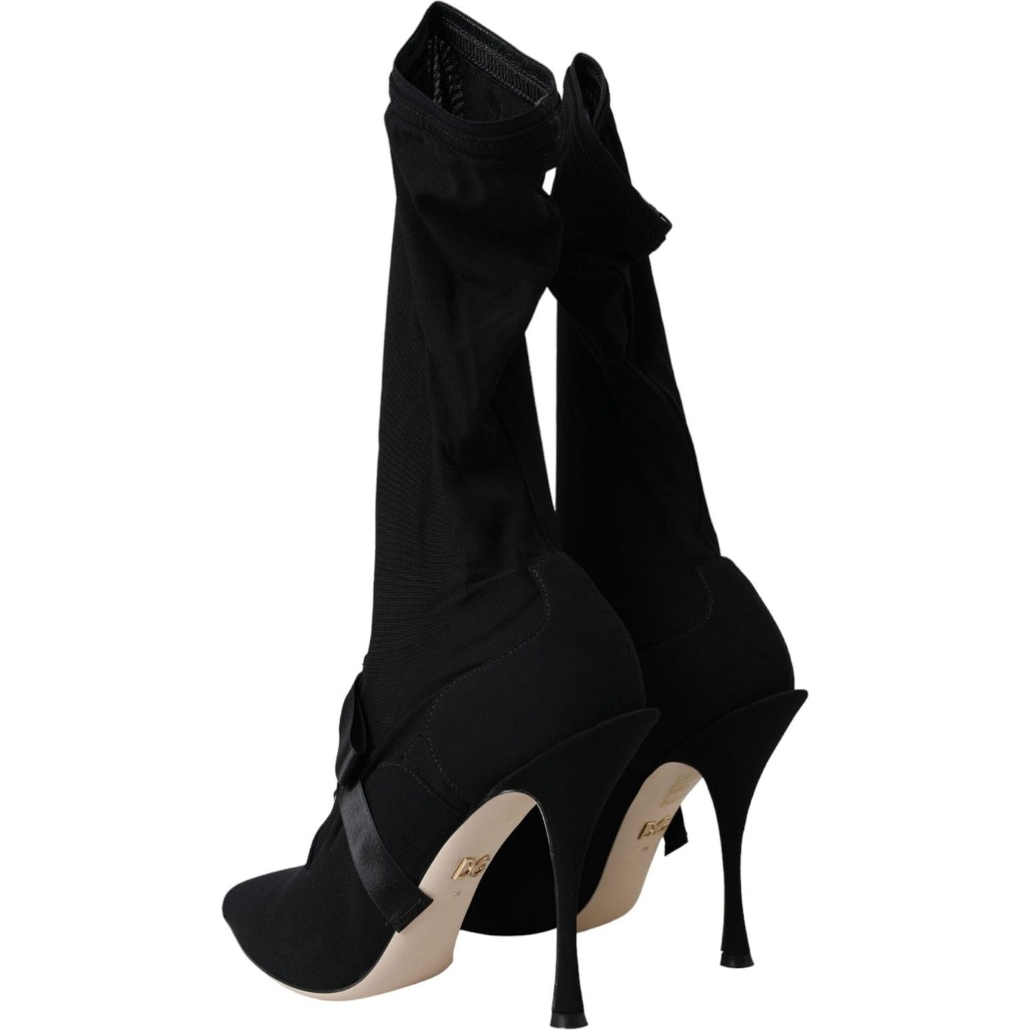 Dolce & Gabbana Black Stiletto Heels Mid Calf Boots Shoes LA11090-36