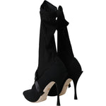 Dolce & Gabbana Black Stiletto Heels Mid Calf Boots Shoes LA11090-36