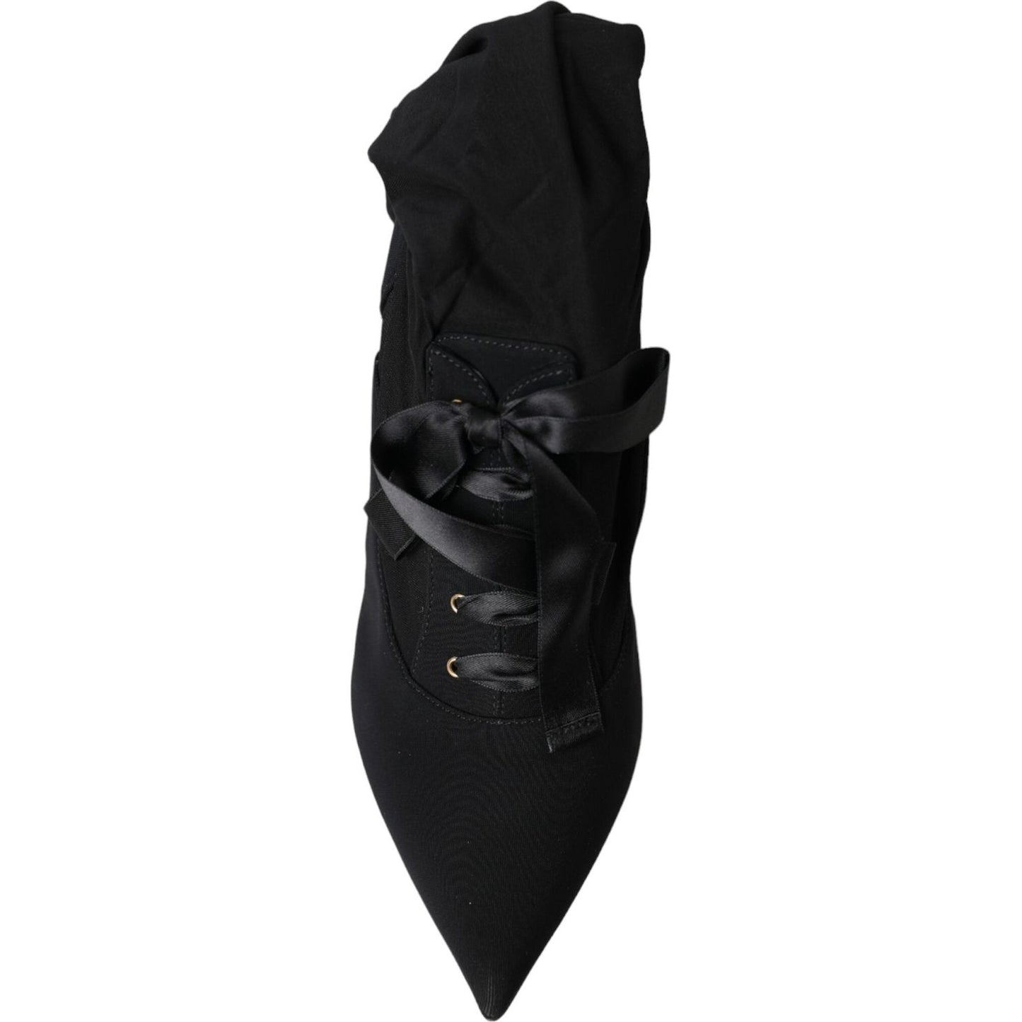 Dolce & Gabbana Black Stiletto Heels Mid Calf Boots Shoes LA11090-36