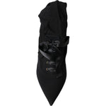 Dolce & Gabbana Black Stiletto Heels Mid Calf Boots Shoes LA11090-36