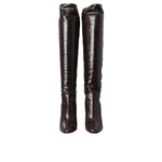 Dolce & Gabbana Brown Exotic Leather Heels High Boots Shoes LA11141-35