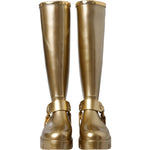 Dolce & Gabbana Metallic Gold Rubber PVC Rain Boots Shoes LA11145-37