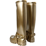 Dolce & Gabbana Metallic Gold Rubber PVC Rain Boots Shoes LA11145-37