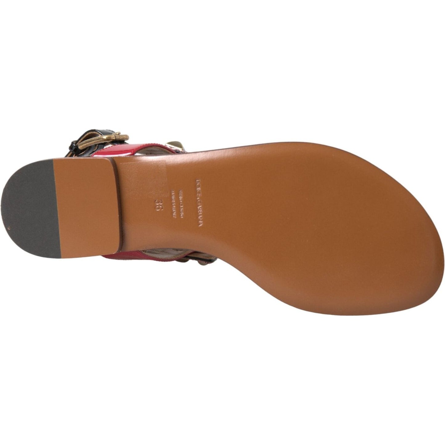 Dolce & Gabbana Multicolor Crystal Sandals Flip Flops Shoes LA11058-36