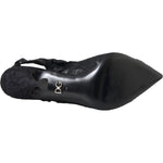 Dolce & Gabbana Black Lace Stretch Heels Slingbacks Shoes LA11198-36