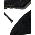 Dolce & Gabbana Black Lace Stretch Heels Slingbacks Shoes LA11198-36