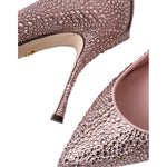 Dolce & Gabbana Pink Strass Crystal Heels Pumps Shoes LA11218-38.5