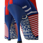 Dolce & Gabbana Red Blue Stretch Sock Style Short Boots Logo Shoes LA11190-37