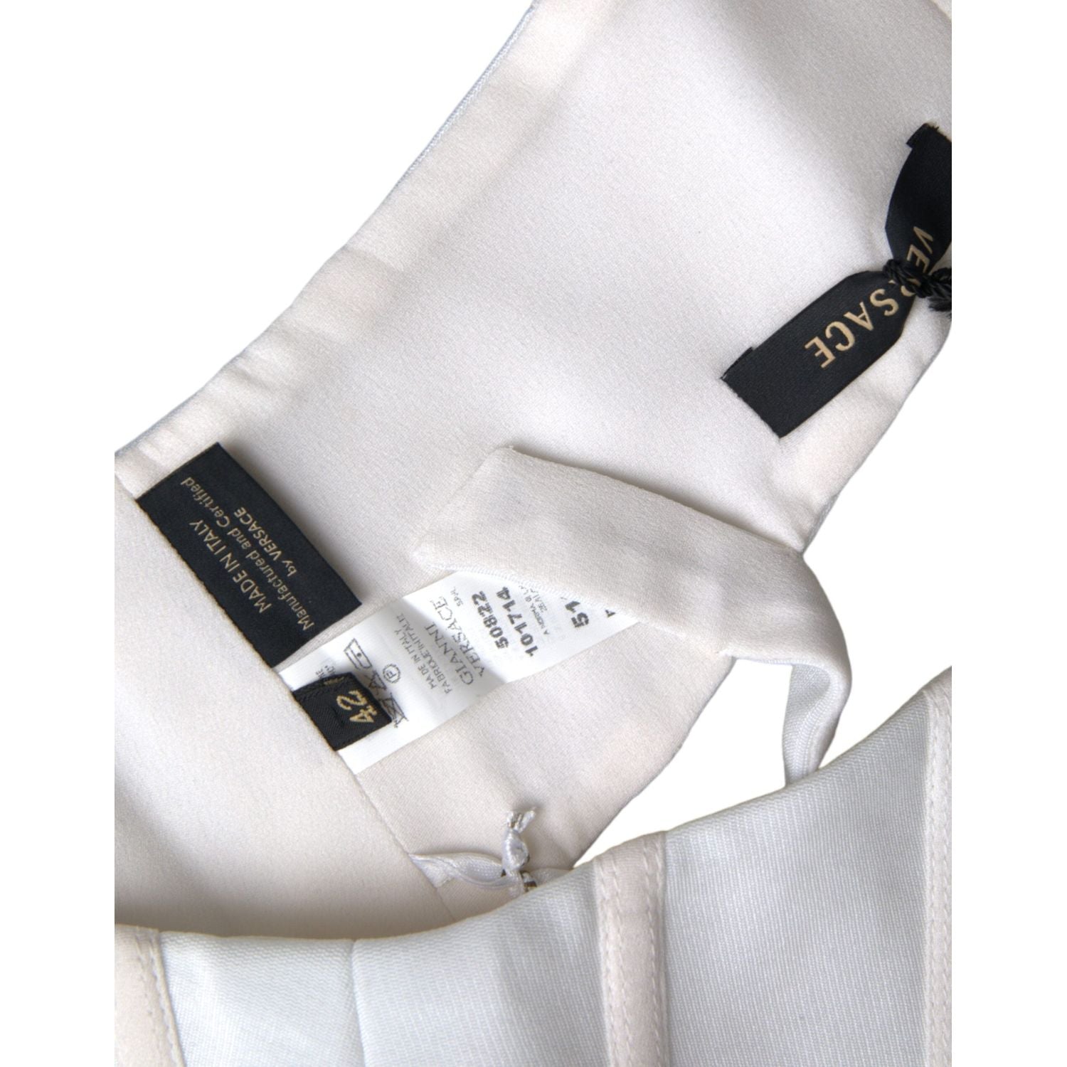 Versace White Viscose Bustier Sleeveless Cropped Top