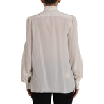 Dolce & Gabbana Off White Long Sleeve Button Down Blouse Top TSH851997-46