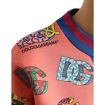 Dolce & Gabbana Salmon Pink Logo Print Sweatshirt Sweater TSH84261-38