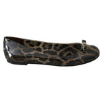 Dolce & Gabbana Brown Leopard Ballerina Flats Leather Shoes LA7688-36