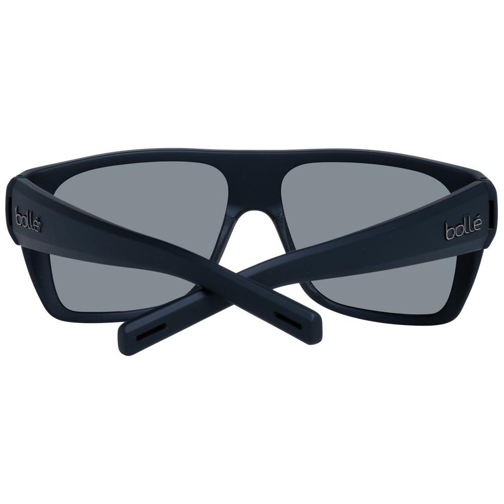 Bolle black unisex polarized sunglasses with grey lenses, full-rim style, 100% UVA & UVB protection, perfect for sun protection and style.