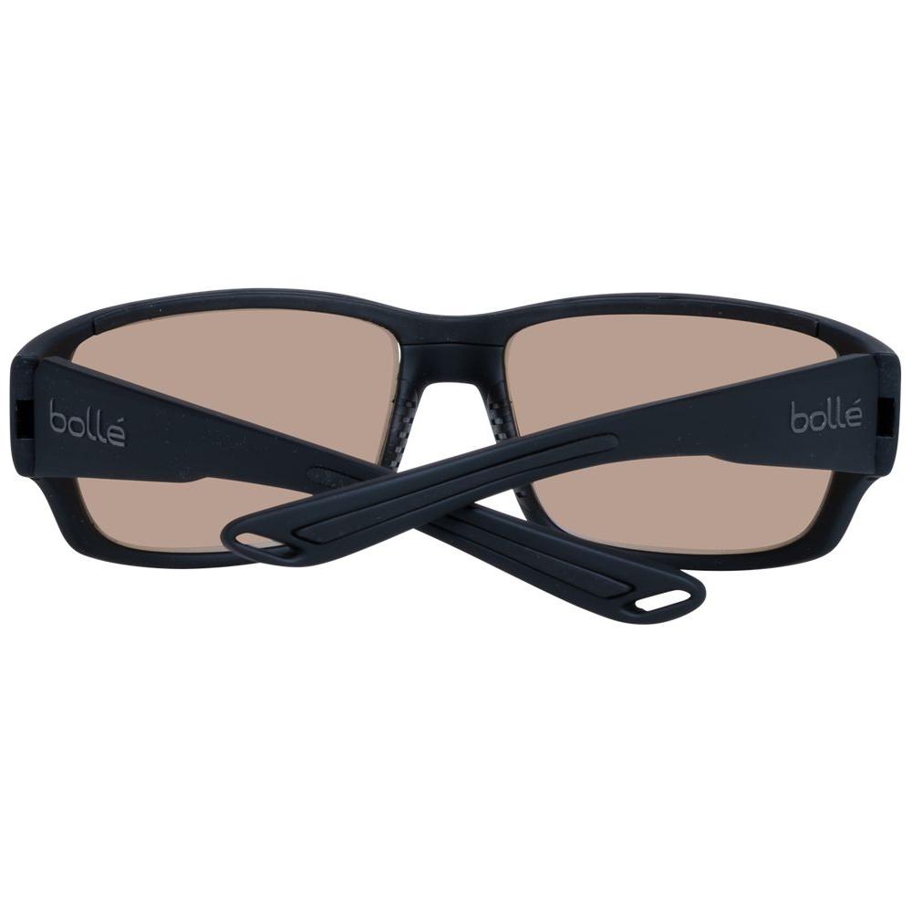 Bolle black unisex sunglasses with brown lenses, full-rim frame, featuring photochromatic and polarized lenses, providing 100% UVA & UVB protection.