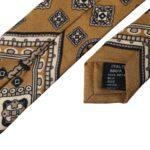 Dolce & Gabbana Yellow 100% Silk Wheel Print Adjustable Men Tie KRA3307
