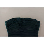 Dolce & Gabbana Turquoise Bustier Bodice Draped Midi Dress. DR28617##2- 42