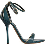 Dolce & Gabbana Dark Green Calf Leather Heels Sandals Shoes LA10356-38
