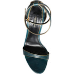 Dolce & Gabbana Dark Green Calf Leather Heels Sandals Shoes LA10356-38