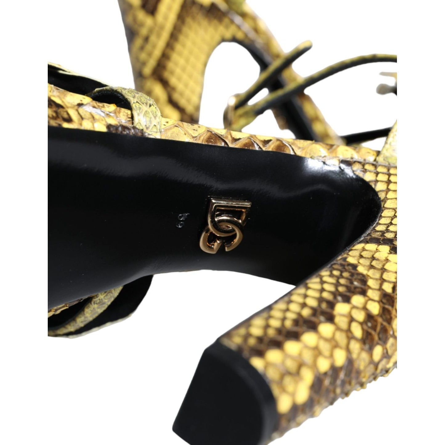 Dolce & Gabbana Yellow Exotic Leather Ankle Strap Heels Sandals Shoes LA11322-39