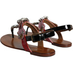 Dolce & Gabbana Multicolor Crystal Sandals Flip Flops Shoes LA11376-38.5