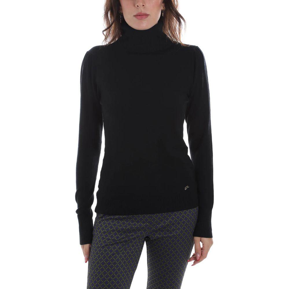 Yes Zee Black Viscose Sweater YE-13715-XS