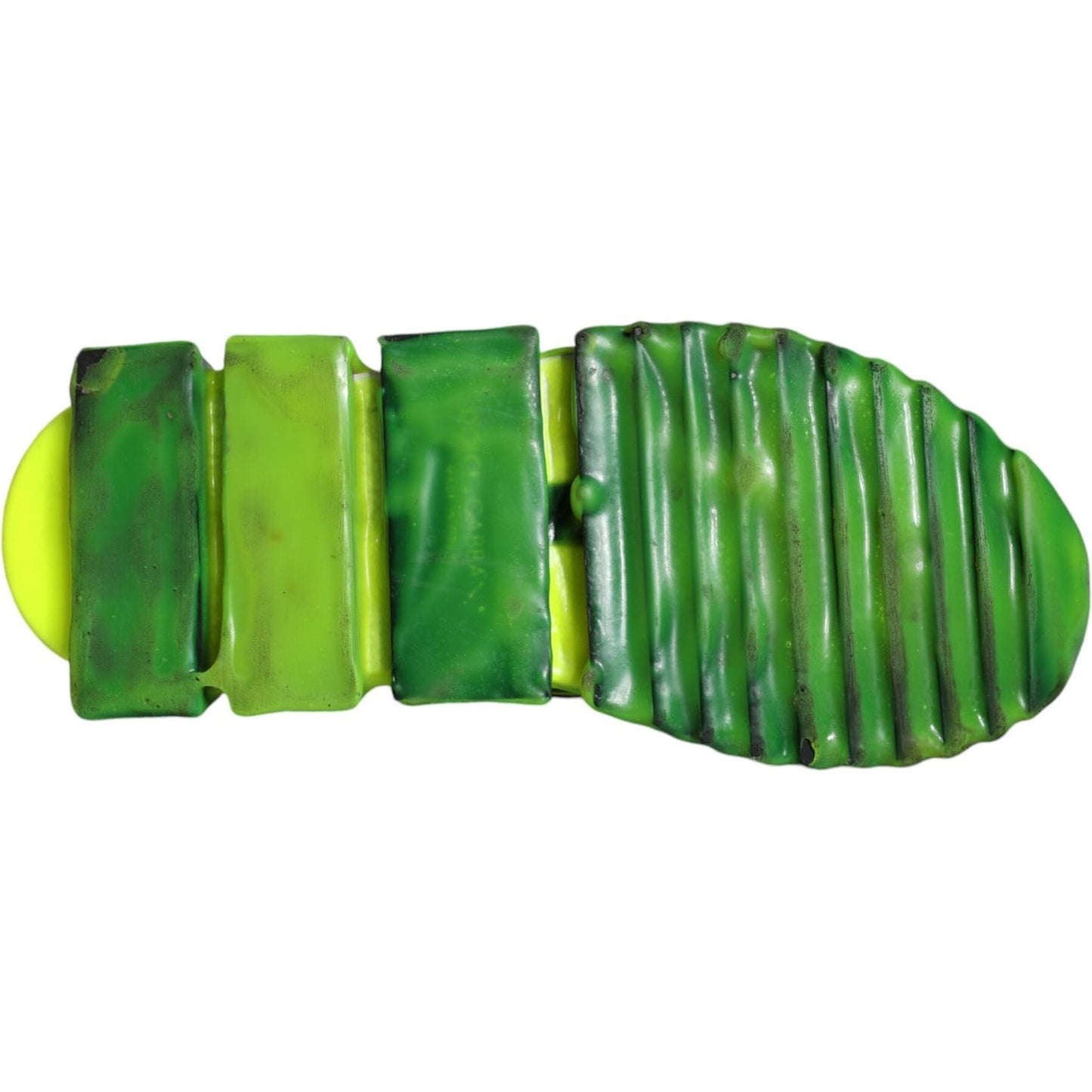Green textured rubber sole of Dolce & Gabbana Sorrento Sneakers, showcasing detailed grip design, exclusive luxury footwear.