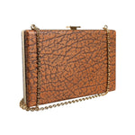 Dolce & Gabbana Brown Leather Gold Frame Clutch Mini Crossbody Bag BAG1528