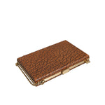 Dolce & Gabbana Brown Leather Gold Frame Clutch Mini Crossbody Bag BAG1528
