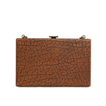Dolce & Gabbana Brown Leather Gold Frame Clutch Mini Crossbody Bag BAG1528