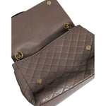Dolce & Gabbana Brown Quilted Leather Shoulder Purse Satchel Bag BAG1538