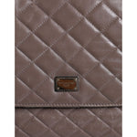 Dolce & Gabbana Brown Quilted Leather Shoulder Purse Satchel Bag BAG1538