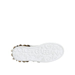 Dolce & Gabbana White Leather Floral Studded Sneakers Shoes LA11664-35