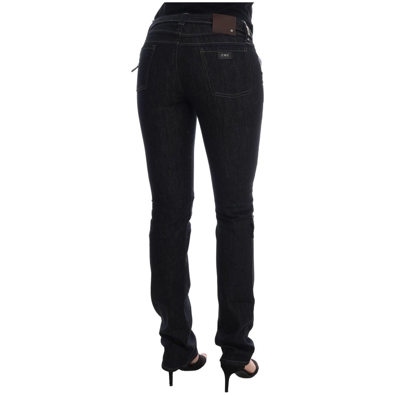 Costume National Blue Cotton Stretch Slim Fit Jeans