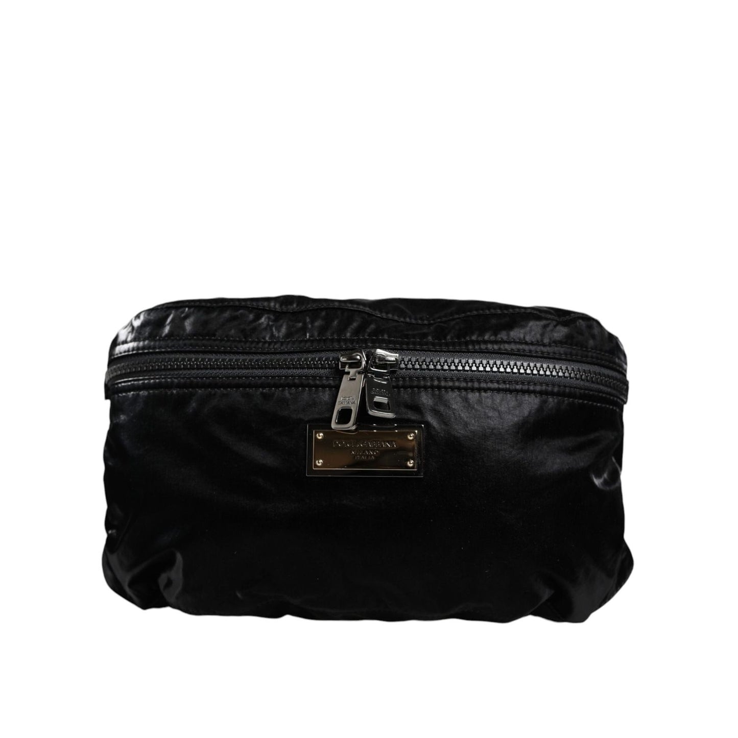 Dolce & Gabbana Black Nylon Fabric Belt Waist Fanny Pack Bag BAG4106