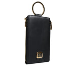 Dolce & Gabbana Black Leather Logo Plaque Neck Strap Card Coin Wallet BAG4127