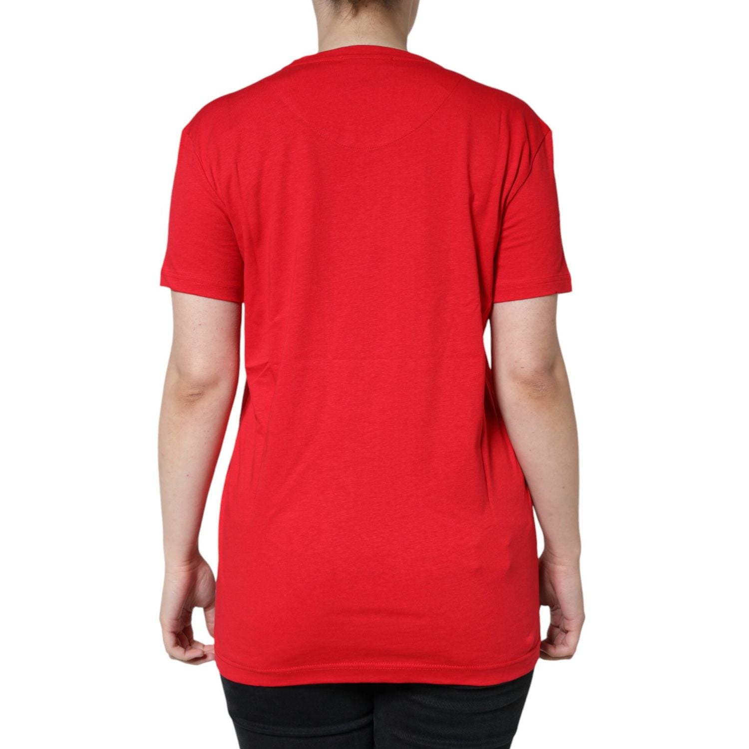 Dolce & Gabbana Red Cotton Crew Neck Short Sleeve Tee T-shirt