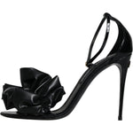 Dolce & Gabbana Black Leather Ankle Strap Heel Sandals Shoes LA11731-40