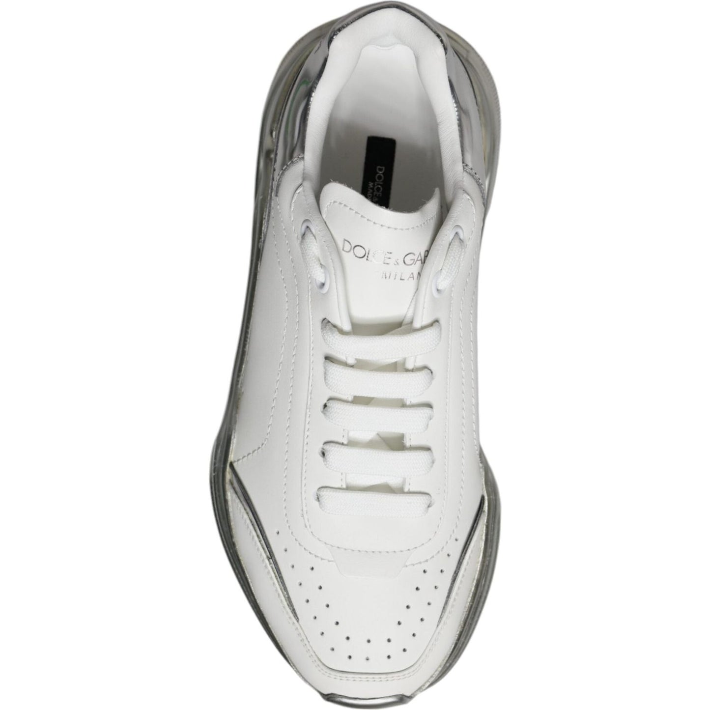 Dolce & Gabbana Silver White Daymaster Low Top Sneakers Shoes LA11824-38