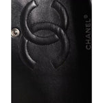 Chanel Black Caviar Medium Classic Double Flap Shoulder Quilted Silver Bag cha187