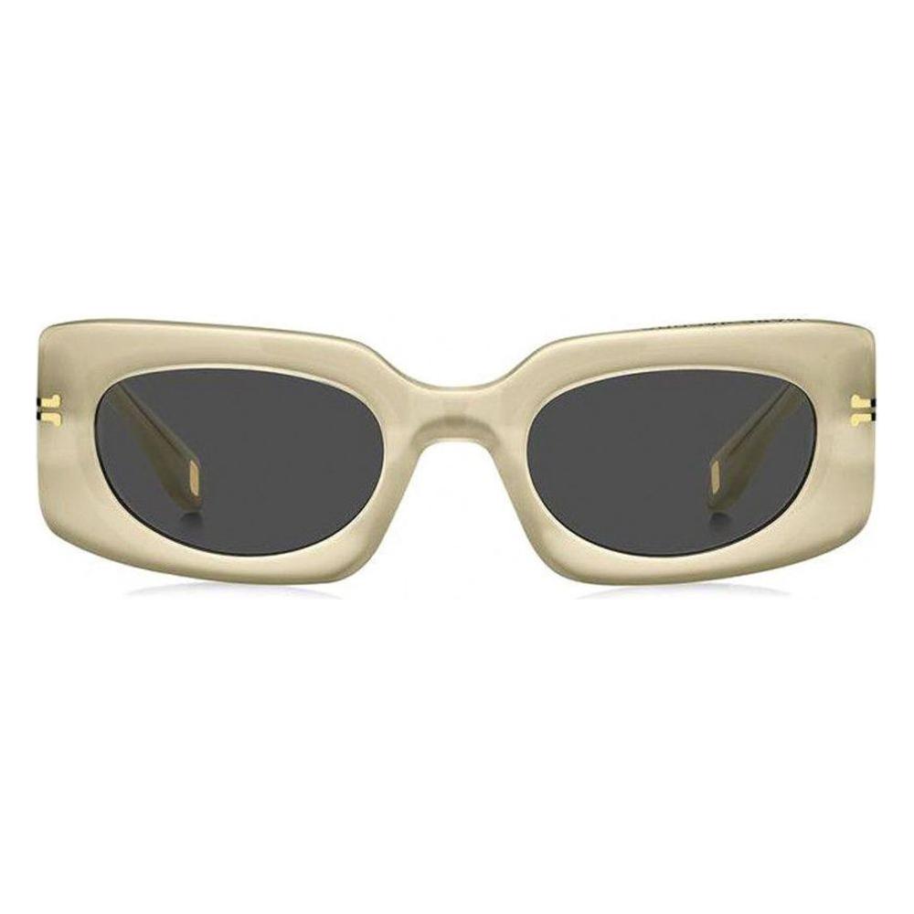 Marc Jacobs beige acetate sunglasses with grey lenses, model MJ-1075-S-40G, 50/22/145 mm, category 3 for women.