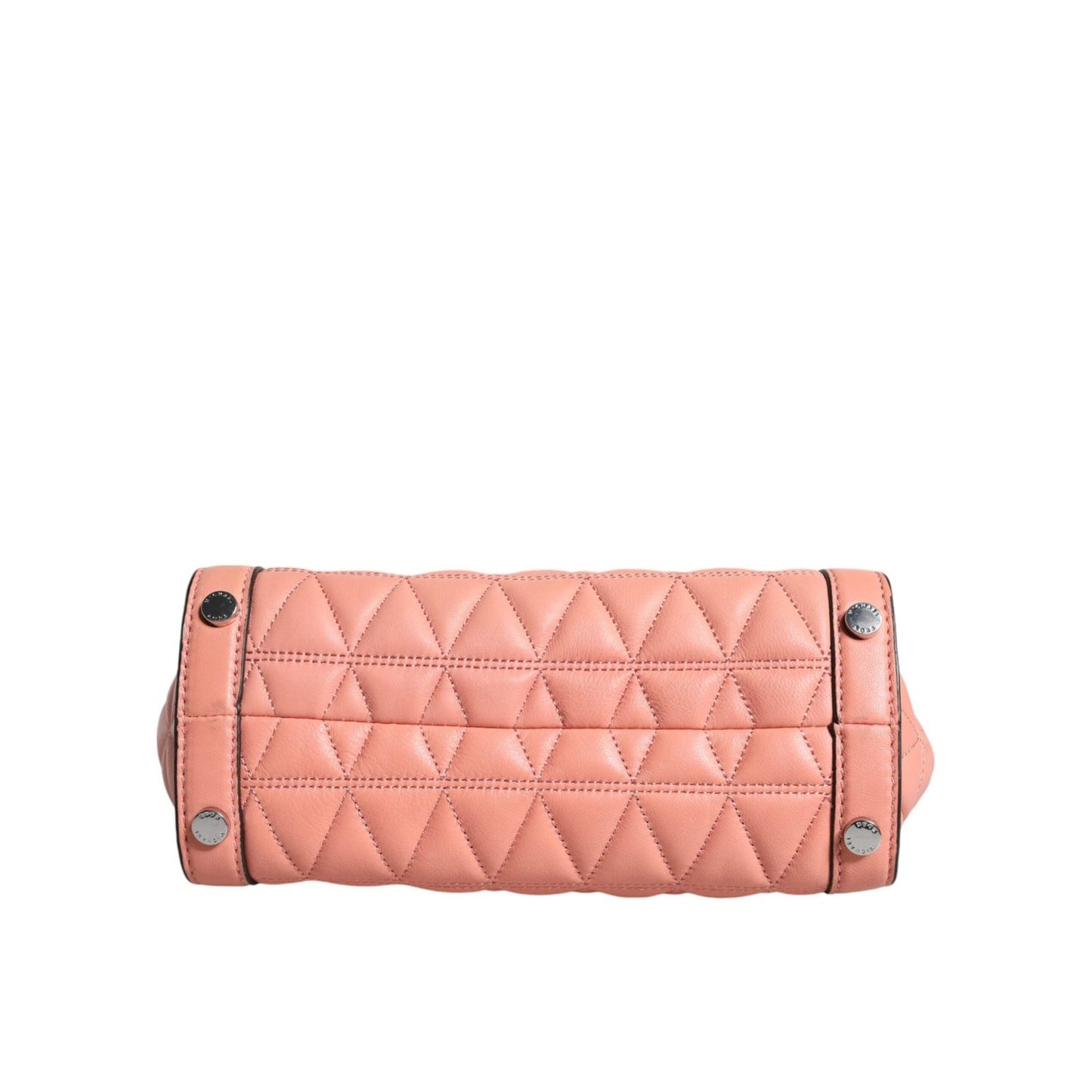 Michael Kors Peach Quilted Leather Logo Crossbody VIVIANNE Messenger Bag MK5006