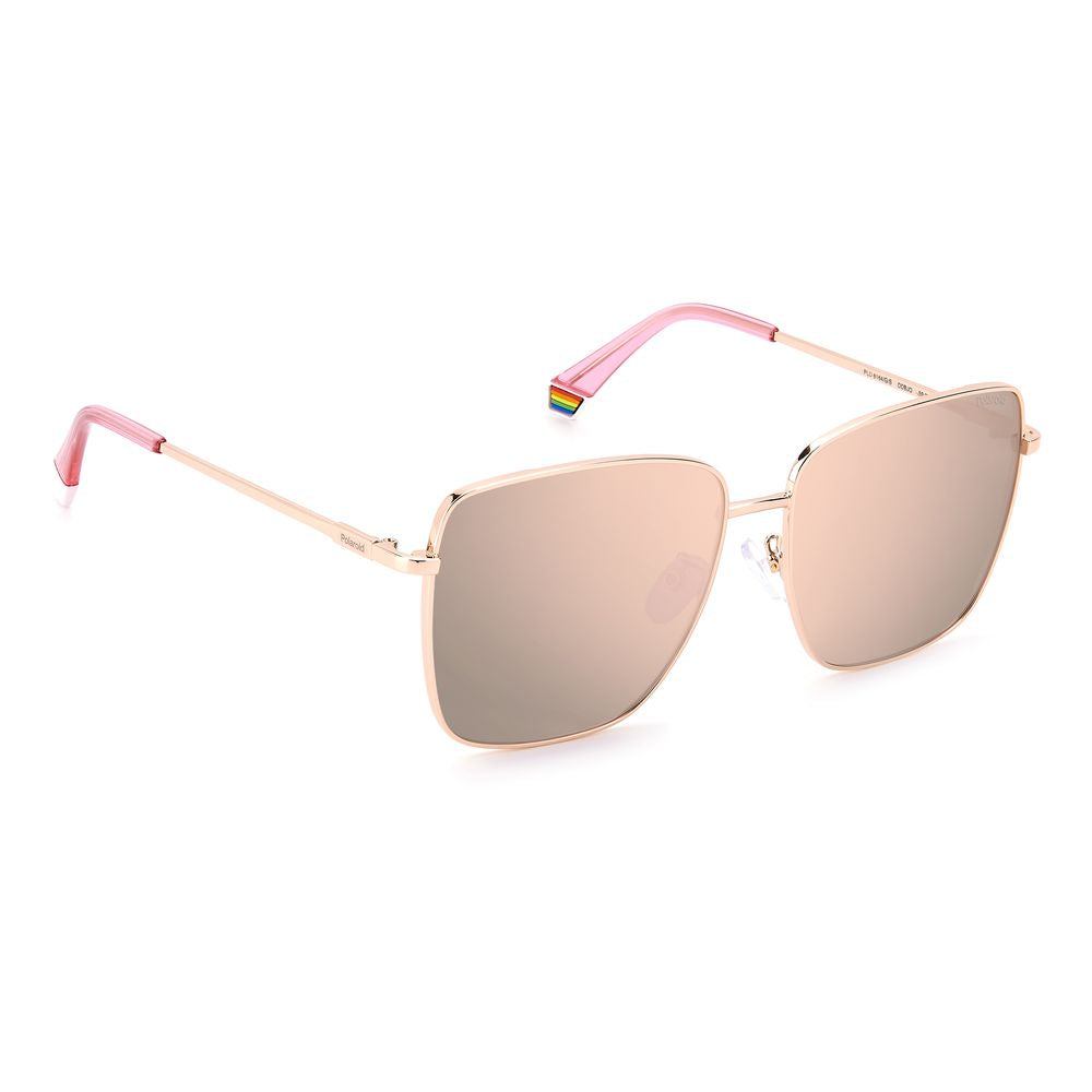 Polaroid Gold Metal Sunglasses PLD6164GSDDBJ with Rose Gold Polarized Lenses and Stainless Steel Frame, Size 59/15/145 mm