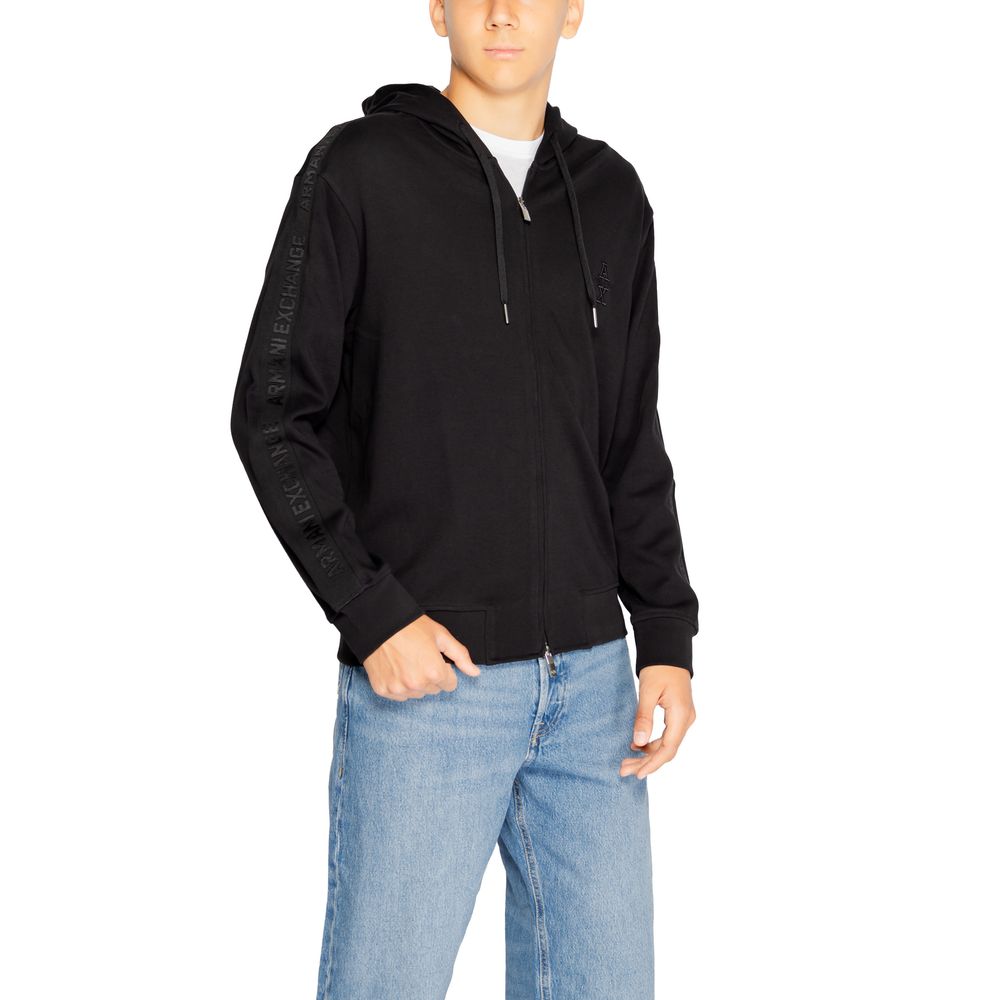 Armani Exchange Black Cotton Hoodie