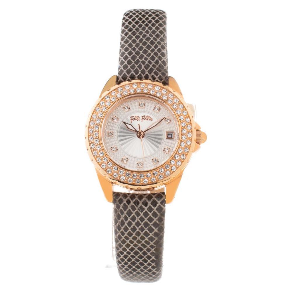 Folli Follie Gray Leather Watch