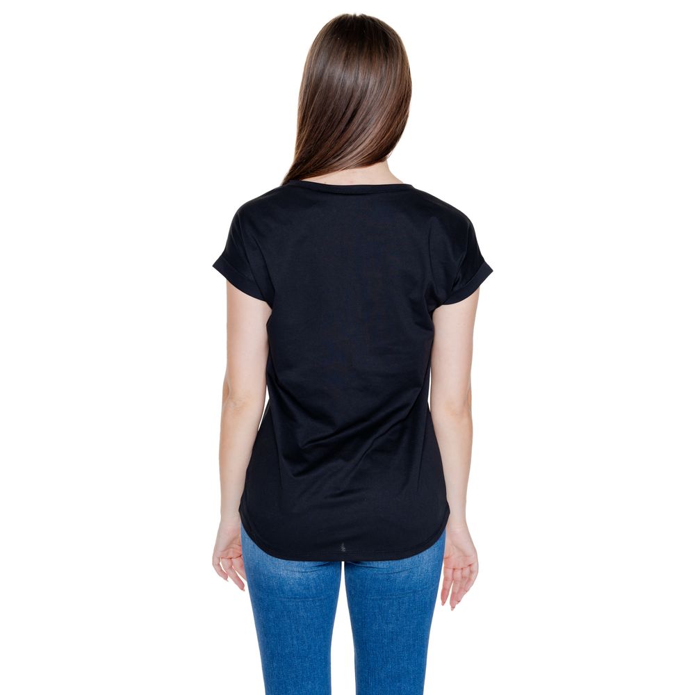 Vila Clothes Black Cotton T-Shirt