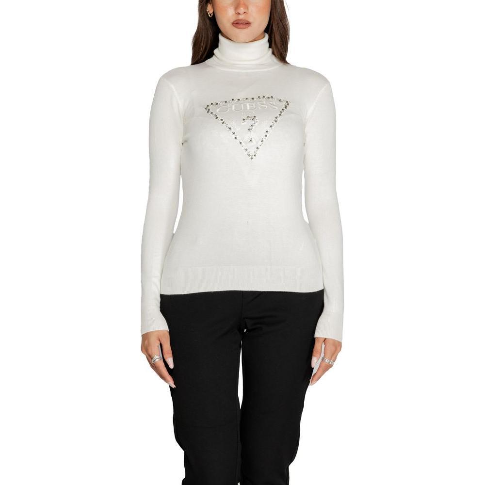 Guess White Viscose Turtleneck GU-14687900008-IT38|XS