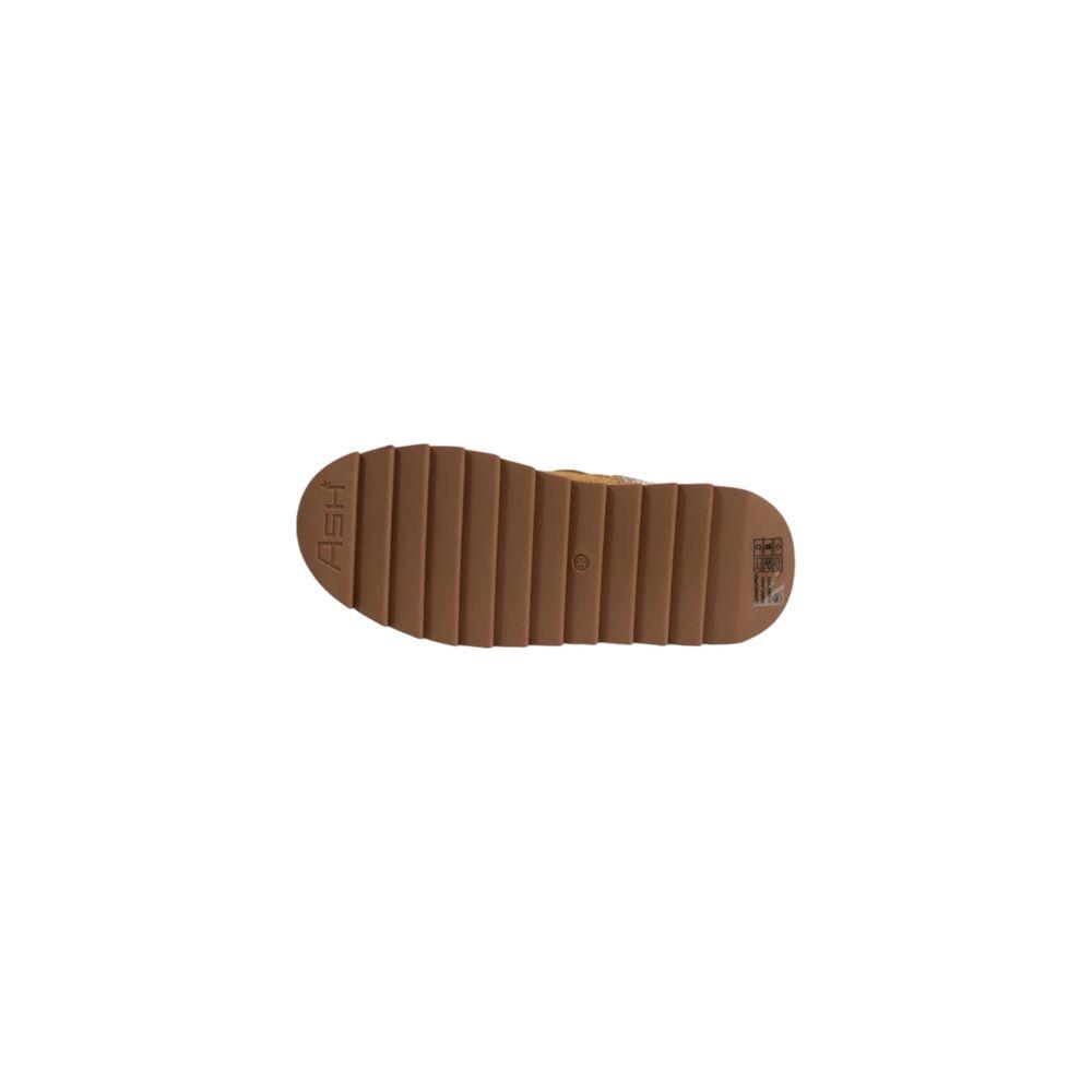 Sole view of ASH brown suede leather boot, women's fall/winter collection, showcasing durable tread pattern.