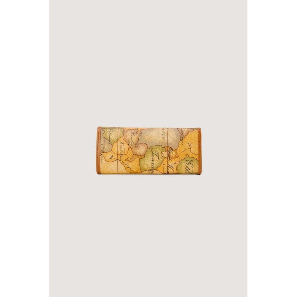 Alviero Martini Prima Classe beige map pattern keychain, women's accessory, spring/summer collection, 100% polyester, 6x12.5x3 cm.